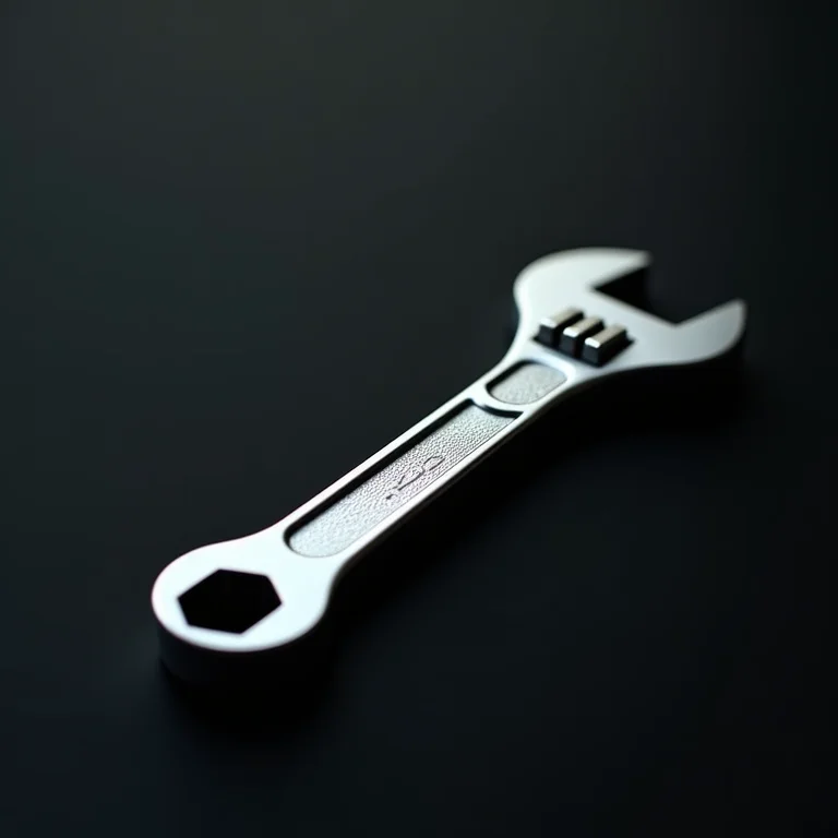 Detalhe de uma chave inglesa