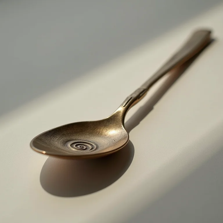 Detalhe de uma colher de bar longa.