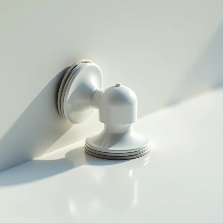 Detalhe de uma ventosa aderindo firmemente a uma superfície lisa.