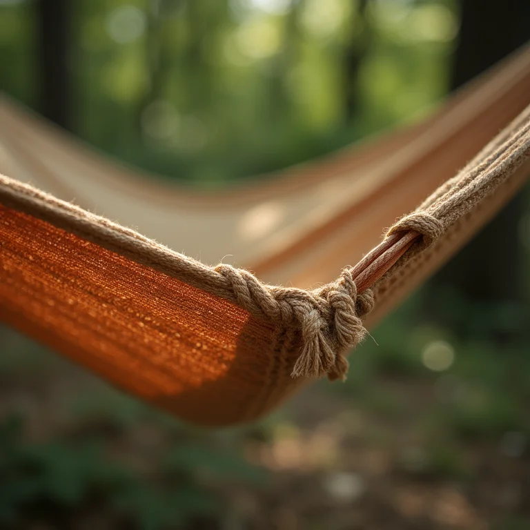 Detalhe do tecido resistente de uma rede de descanso