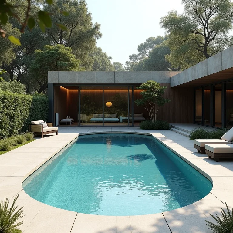 Diferentes tamanhos e formatos de piscinas pequenas.