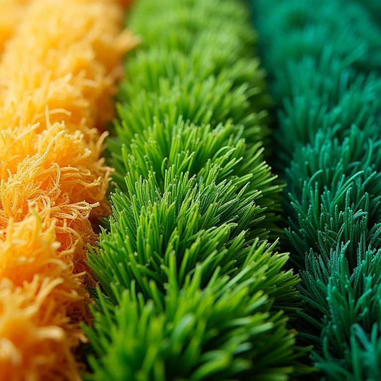 Diferentes tipos de fios de grama sintética