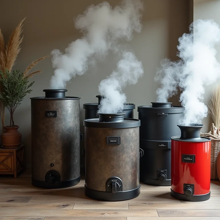 Diferentes tipos de geradores de vapor para sauna.