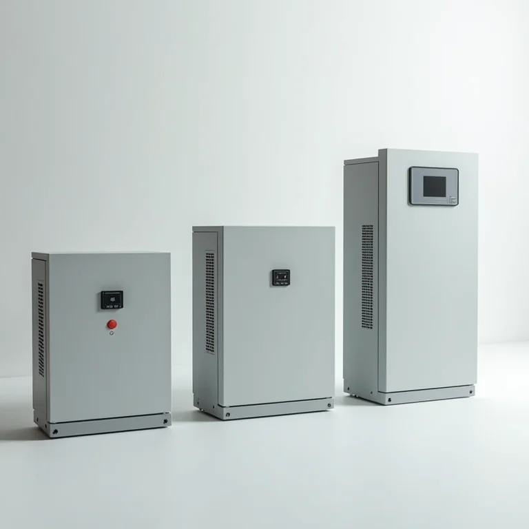 Diferentes tipos de inversores solares lado a lado.