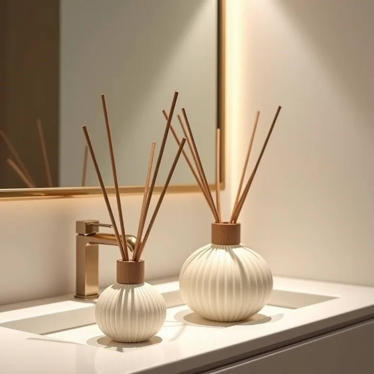 Difusores de varetas para um perfume contínuo no banheiro