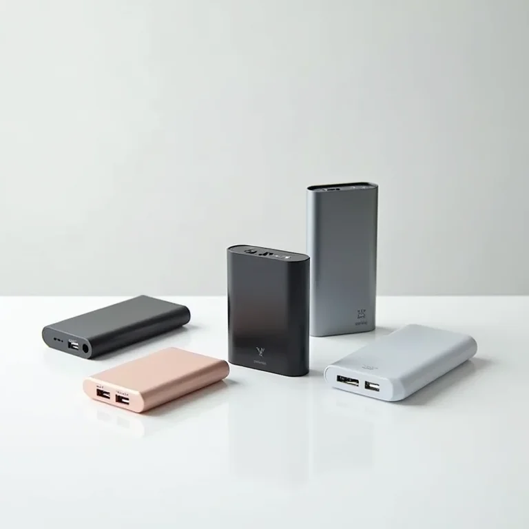 Diversos carregadores portáteis com diferentes capacidades de bateria