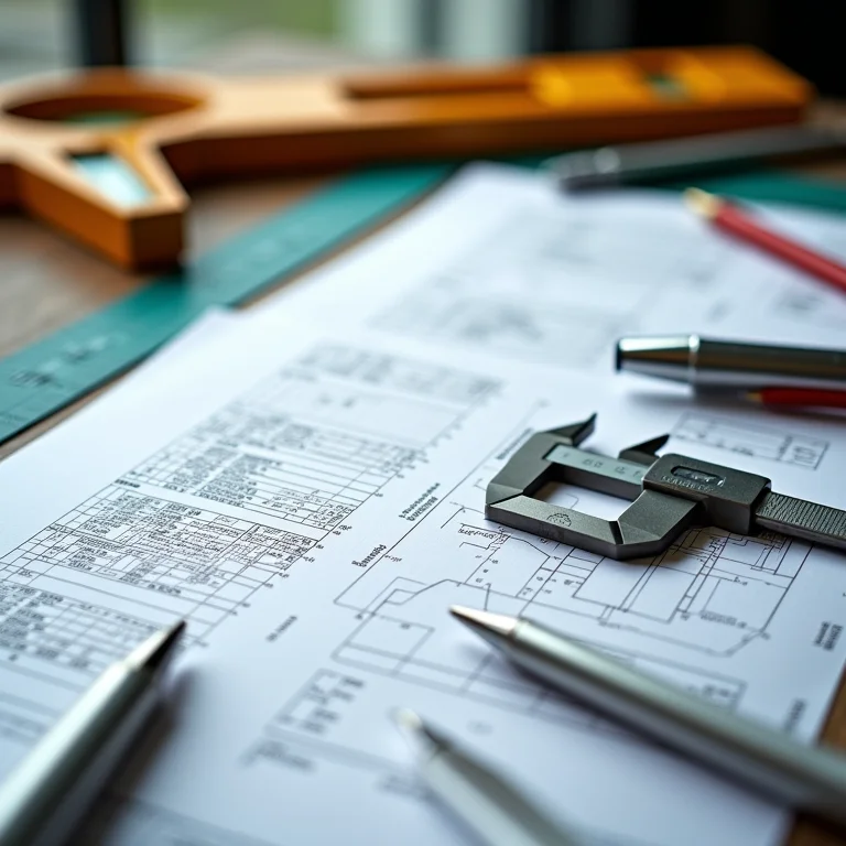 Documentos técnicos e ferramentas de medição para reforma de pista.