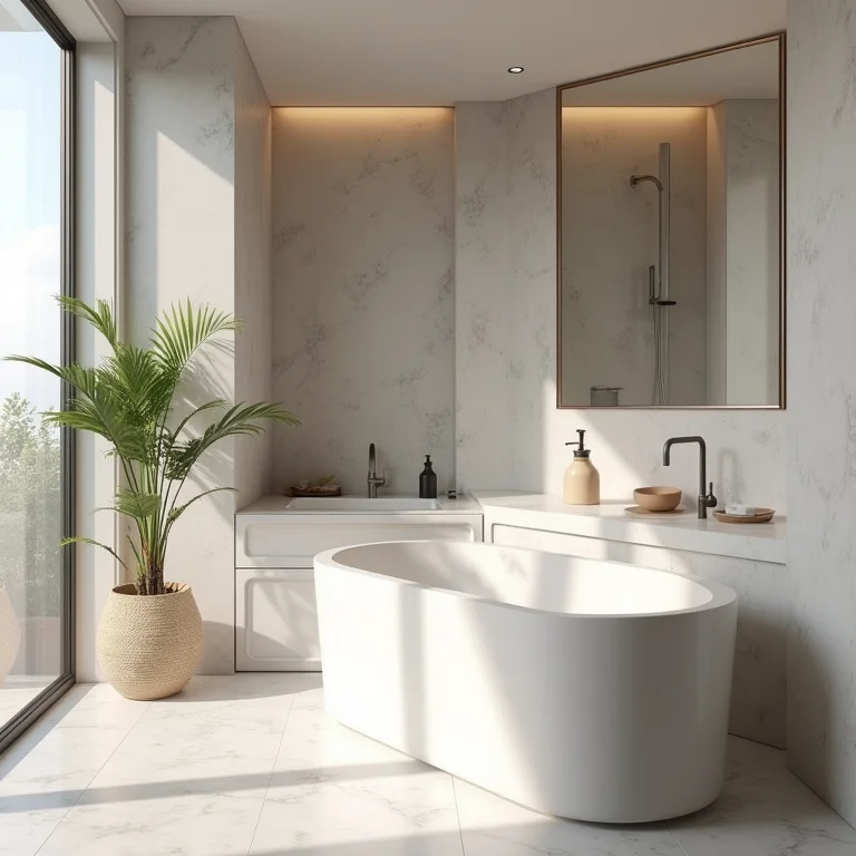 Economia com bancada de porcelanato