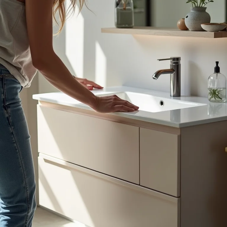 Economia de tempo e dinheiro com um gabinete de banheiro de 60cm fácil de limpar.