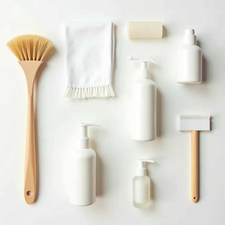 Equipamentos para limpeza de vaso sanitário.