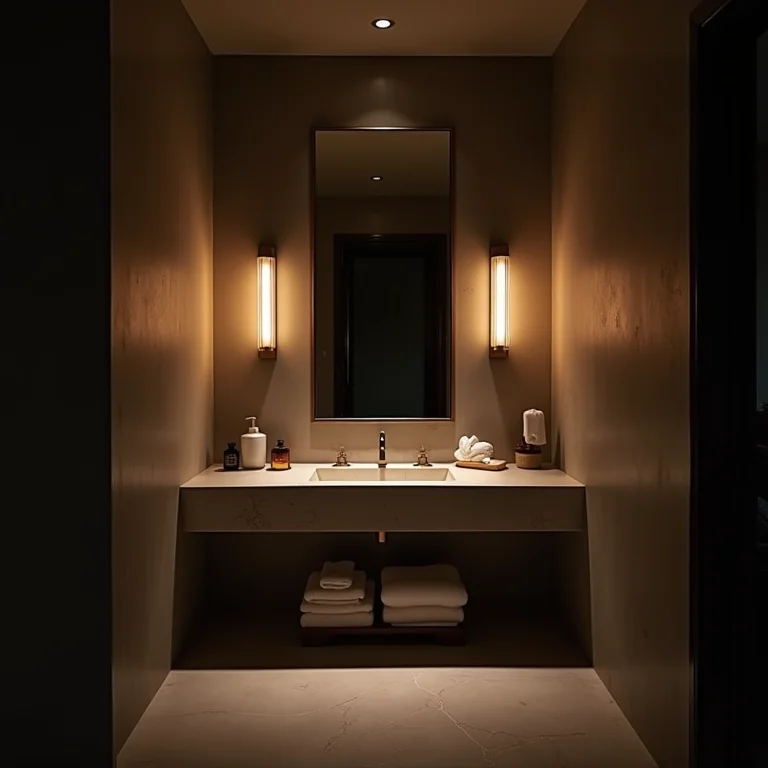 Erros de iluminação em banheiros de luxo: sombras e luz inadequada