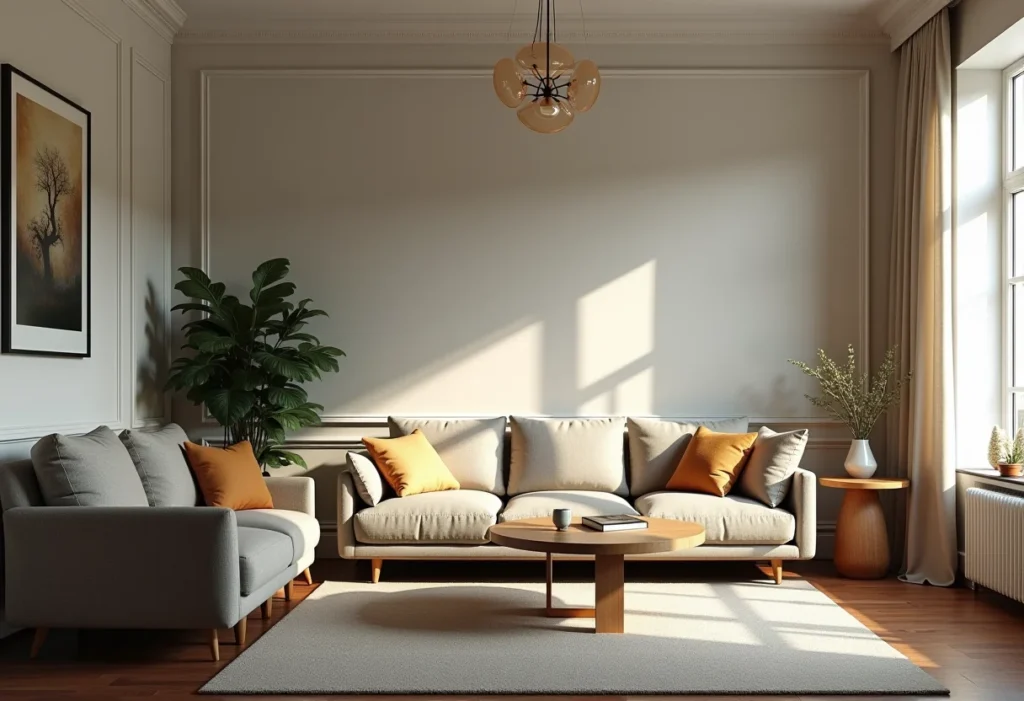 Elegância Clássica Repaginada: Toques de Cor em Ambientes Neutros - inspiração