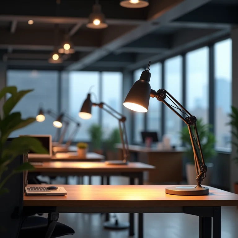 Escritório moderno com iluminação comercial eficiente
