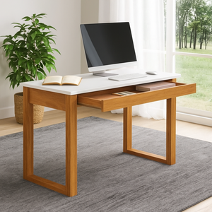 Escrivaninha Estilo Industrial com Tubos de Cobre e Madeira Rústica: Design Marcante - ideia