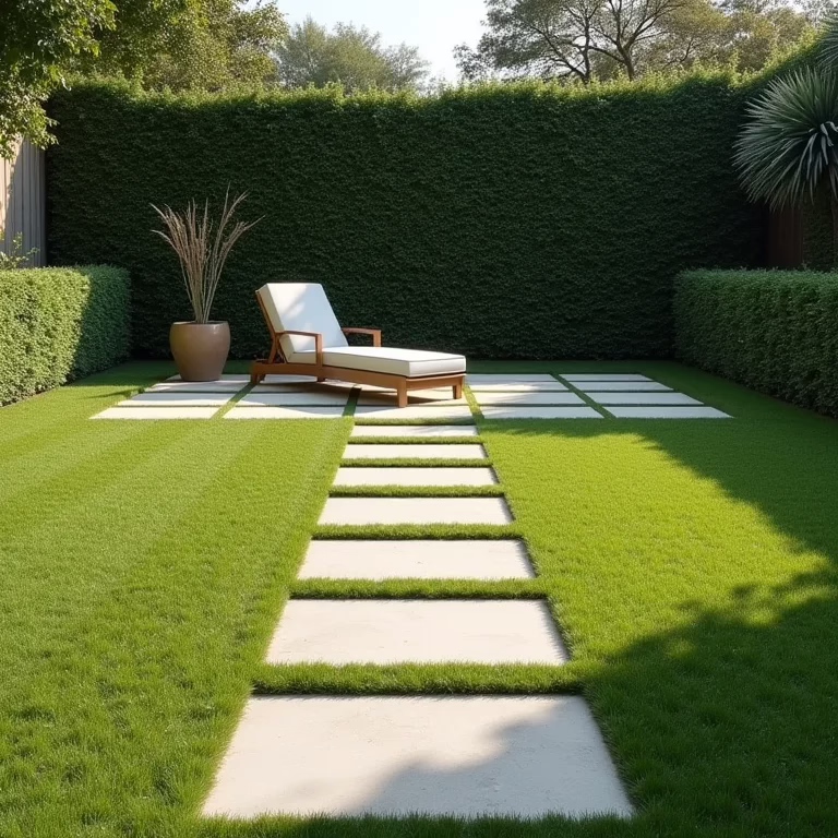 Espaço definido para jardim com chuveiro e deck