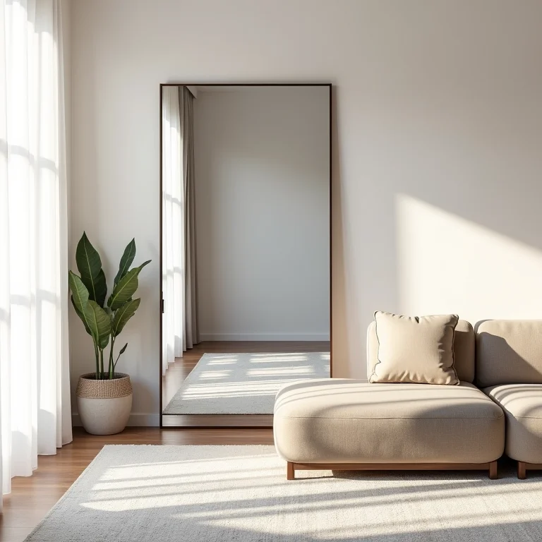 Espelho Adnet grande em ambiente pequeno.