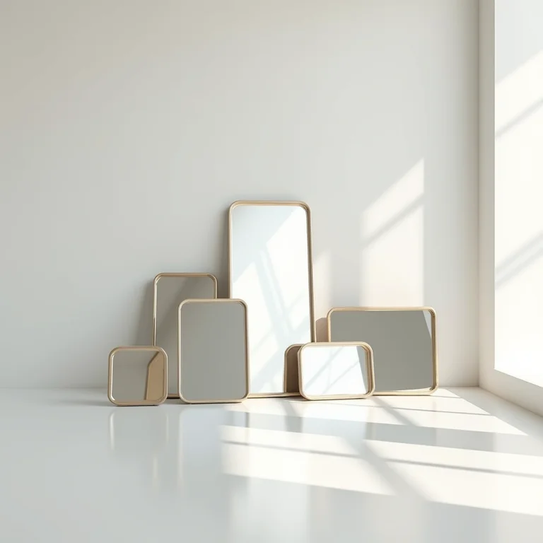 Espelhos Adnet pequenos em ambiente grande.