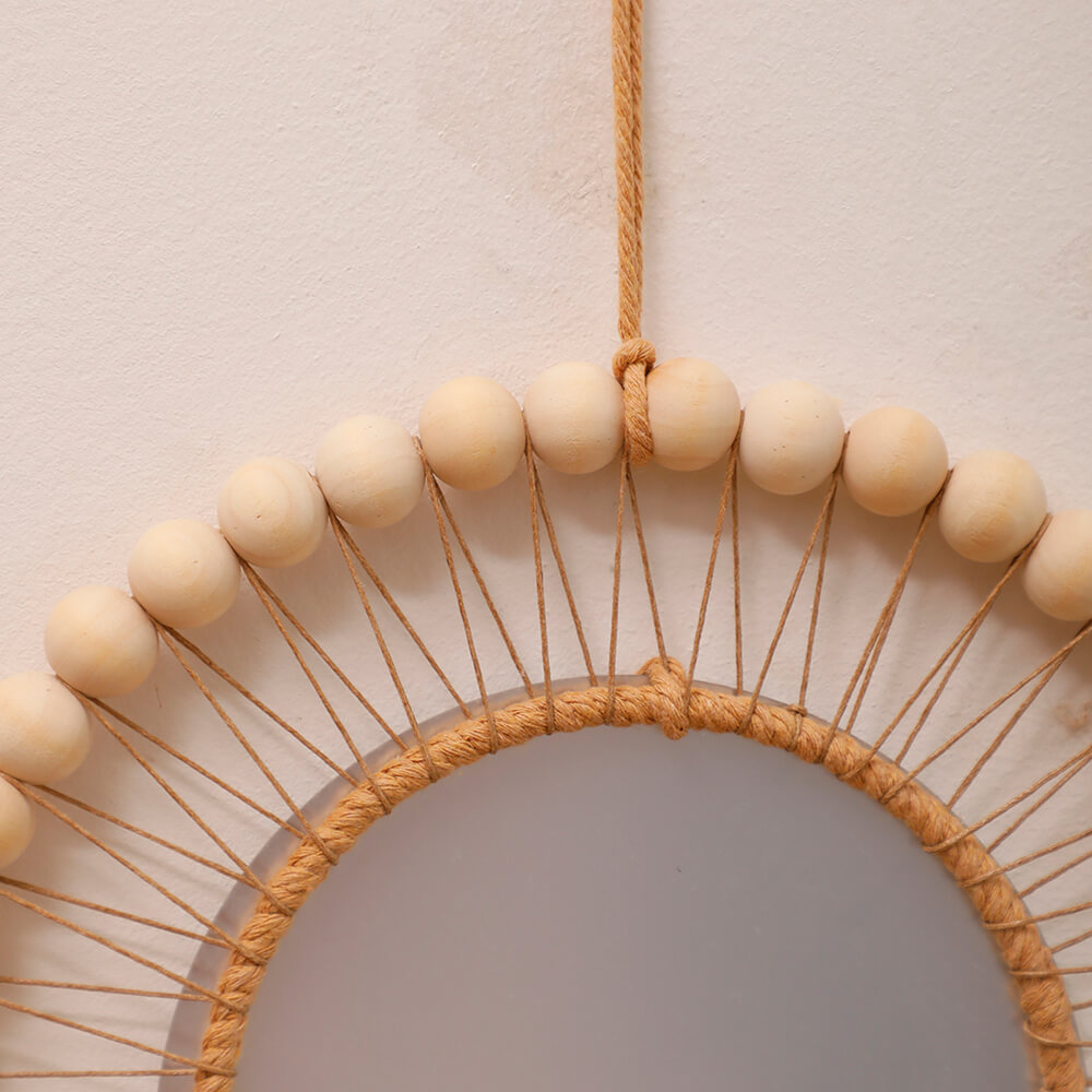 Com Macramê: A Arte Boêmia Abraçando o Espelho - detalhe