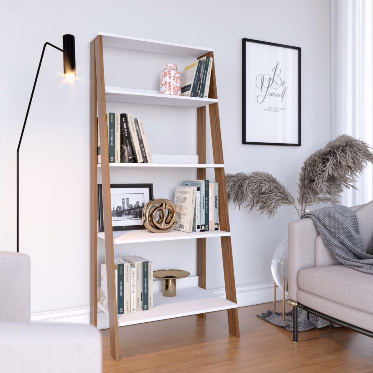 Estante Escada: Charme Rústico e Aconchego - inspiração