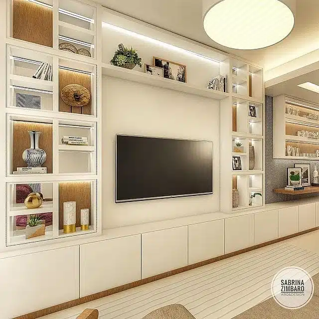 Estante de Drywall Embutida: Integração perfeita com a arquitetura! - inspiração