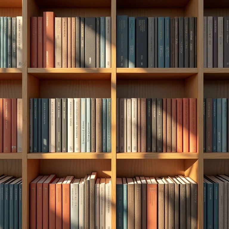 Estantes de livraria mostrando livros com lombadas alinhadas e coordenadas por cores, criando uma marca visual coesa.