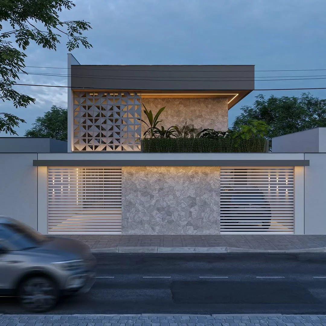 Fachada Minimalista com Cobogós - inspiração