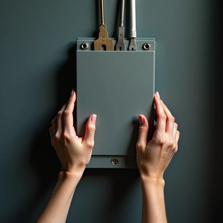 Fechando o quadro de distribuição.