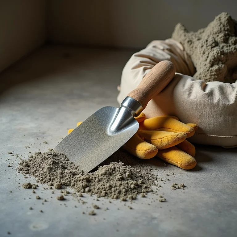 Ferramentas de construção em um piso de concreto