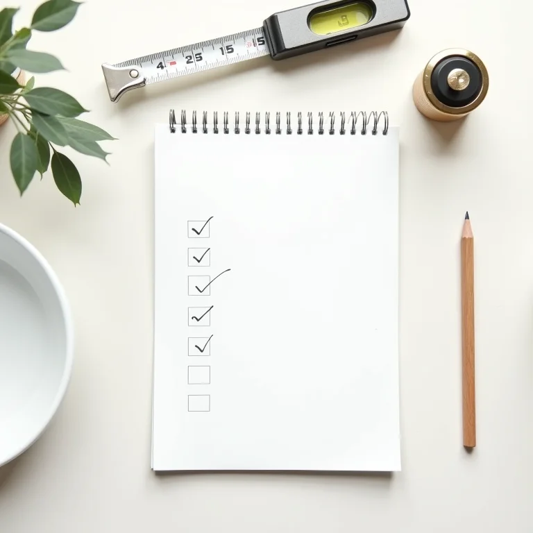 Ferramentas de planejamento e medição para escolher o gabinete de banheiro ideal.