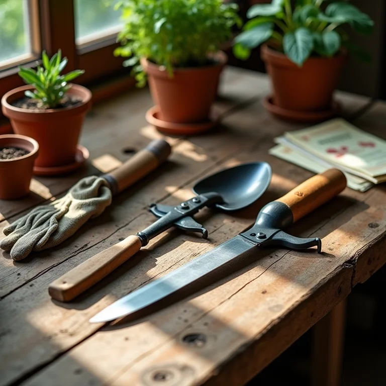 Ferramentas e materiais para planejar um jardim de inverno