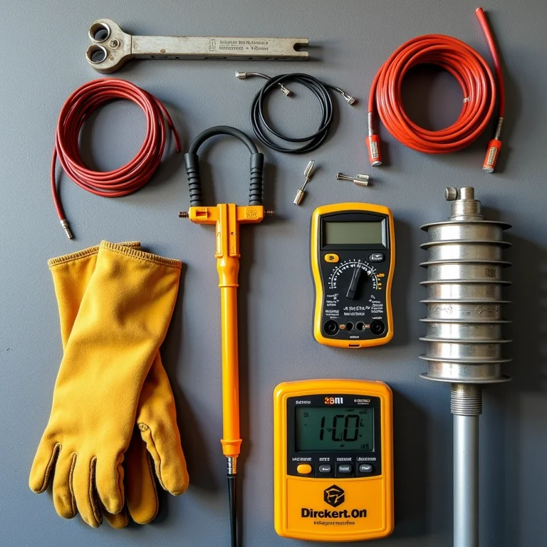 Ferramentas para instalar cerca elétrica.