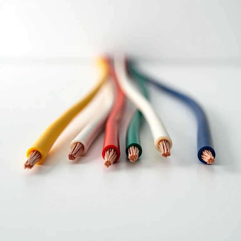 Fios elétricos de 6mm de diferentes cores.