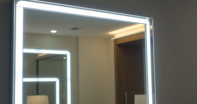 Fita de LED como Contorno Elegante em Espelhos - detalhe