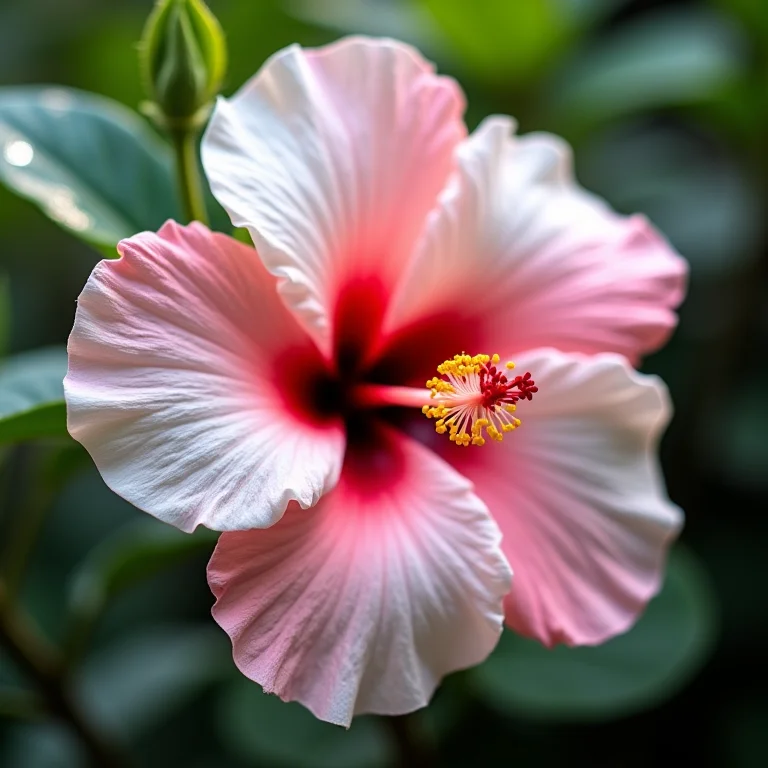 Flor de hibisco mutabilis mudando de cor.