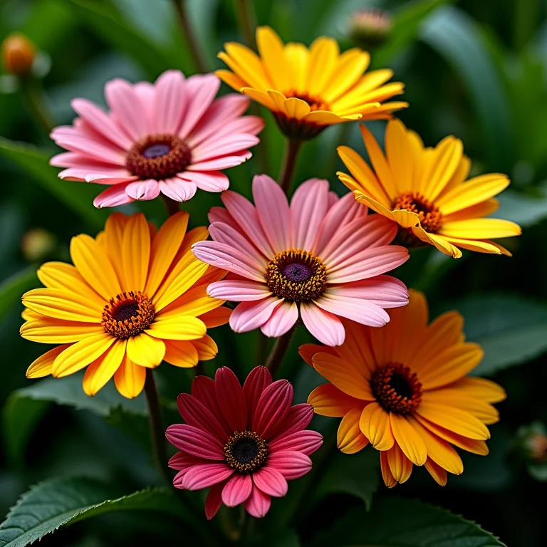 Flores de sombra deslumbrantes com folhagem exuberante
