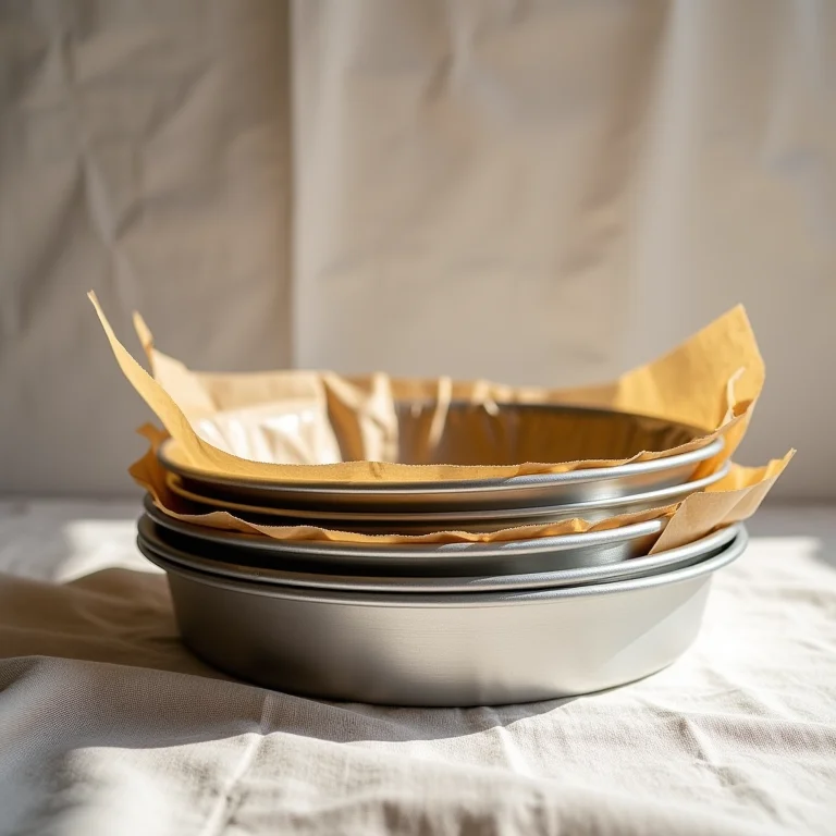 Formas de alumínio para bolo de rolo empilhadas