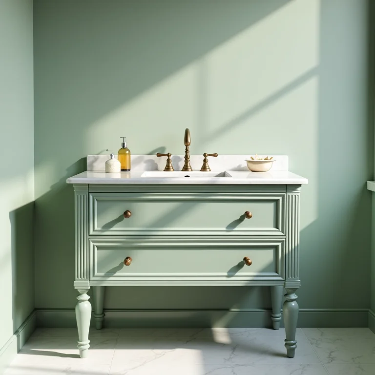 Gabinete de banheiro com pés 70x40 em estilo clássico.