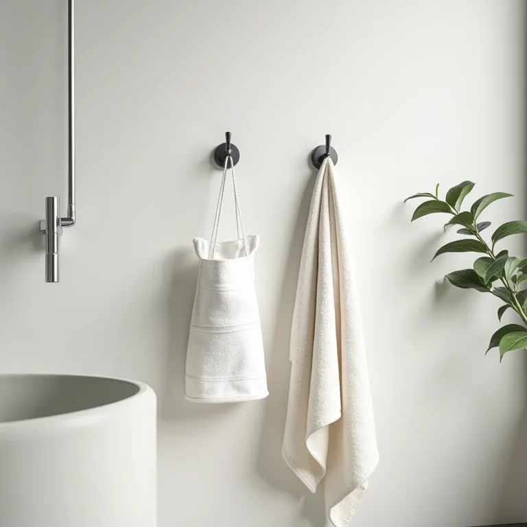 Ganchos e suportes para organização de banheiro