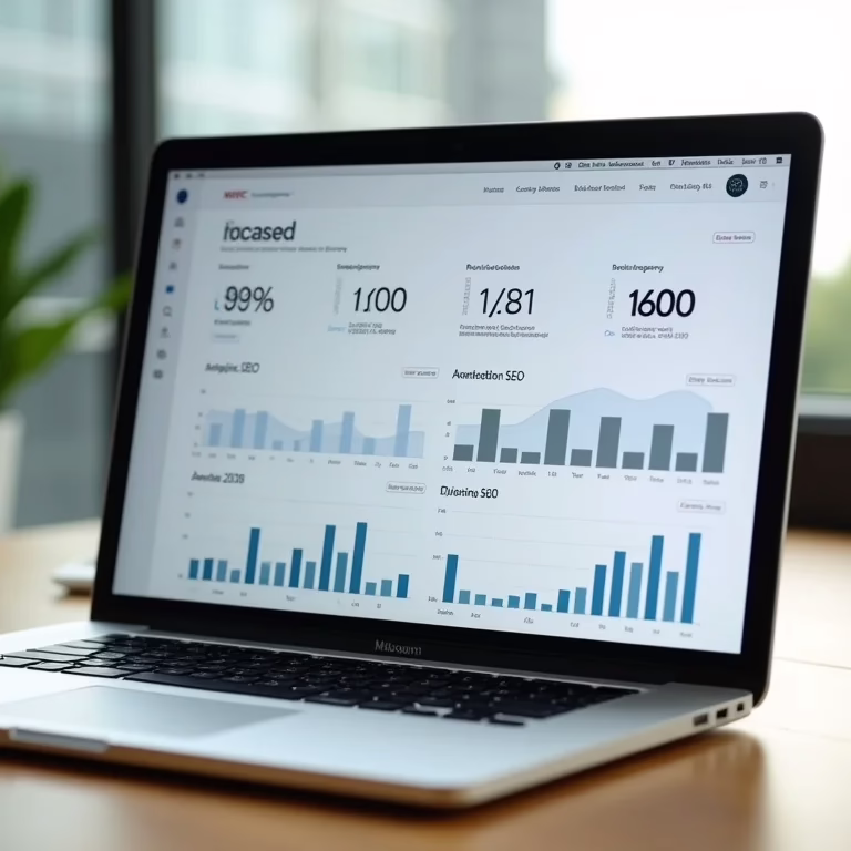 Gráficos de SEO mostrando melhoria com rodapé invertido