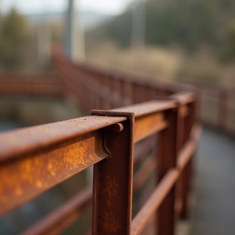 Guarda corpo de aço corten com visual industrial e textura única