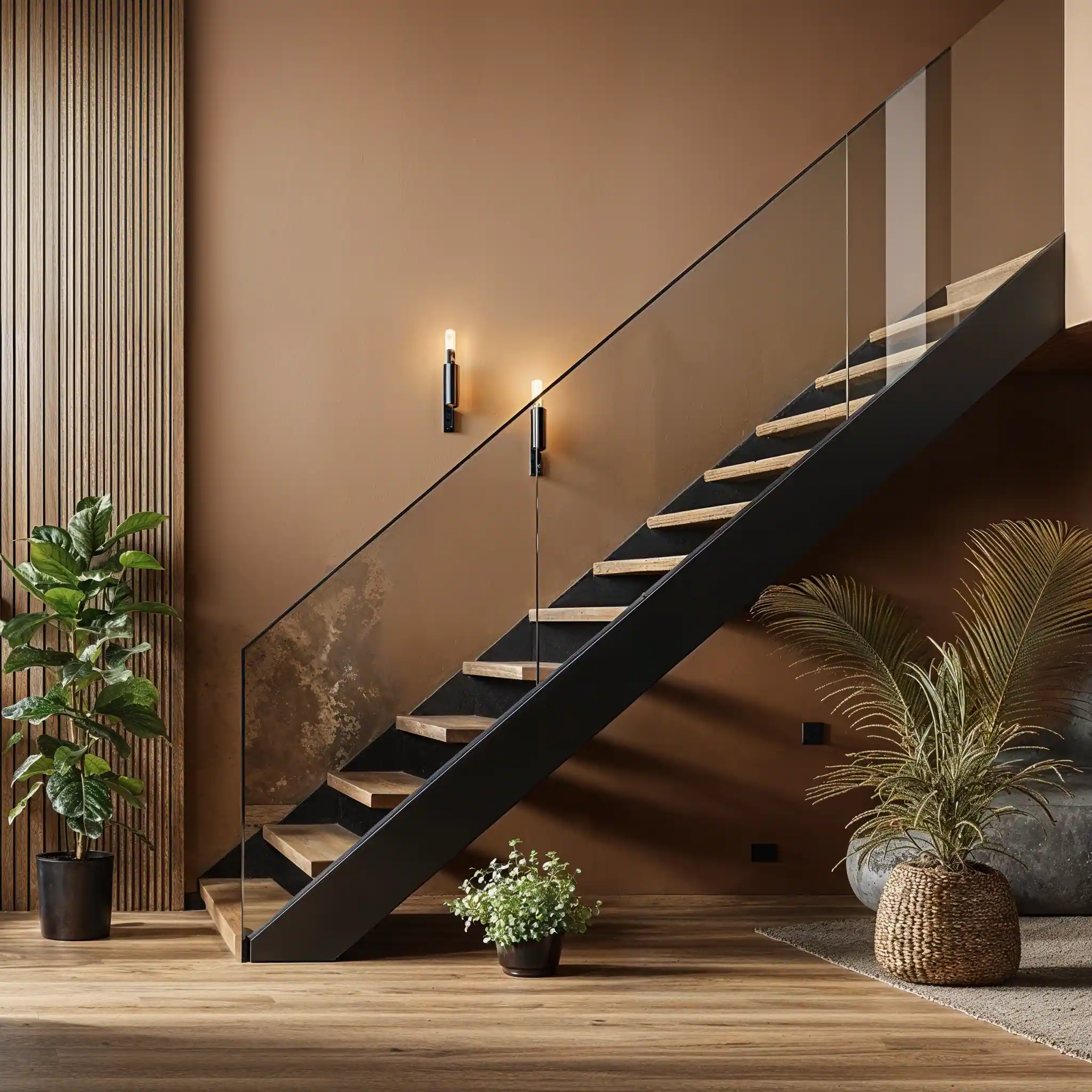 Guarda Corpo de Vidro com Iluminação LED Embutida: Sofisticação Noturna - detalhe