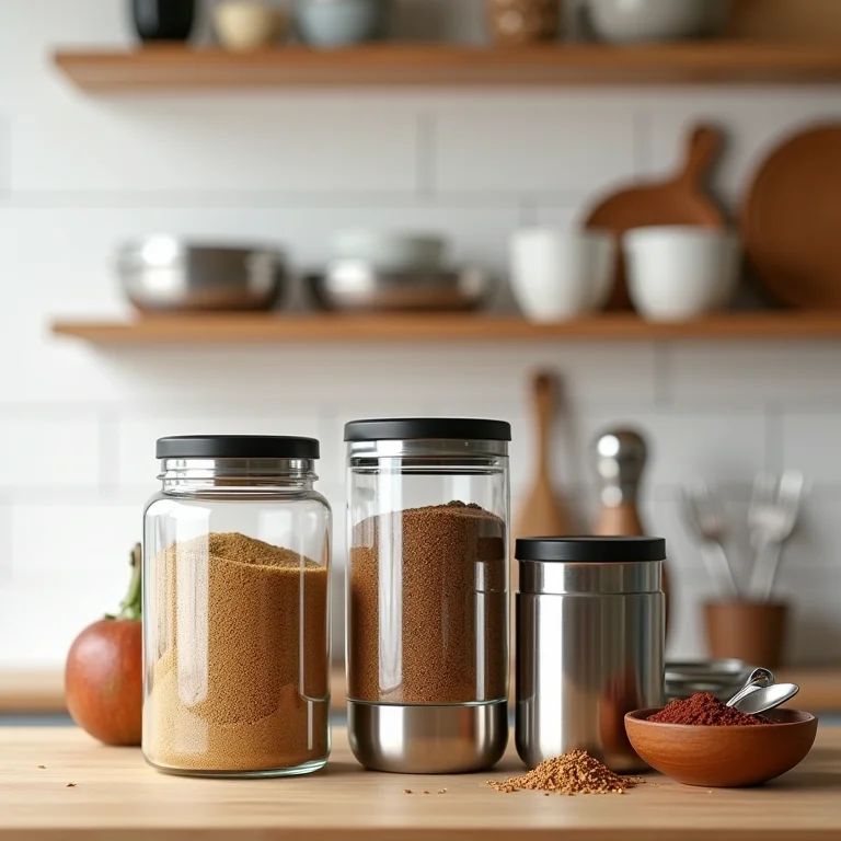 Ideias criativas de organização com porta mantimentos de inox.