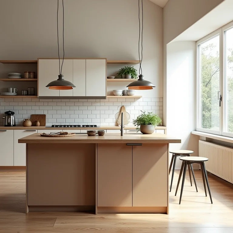 Ilha de cozinha retrô multifuncional com espaço de armazenamento e assentos