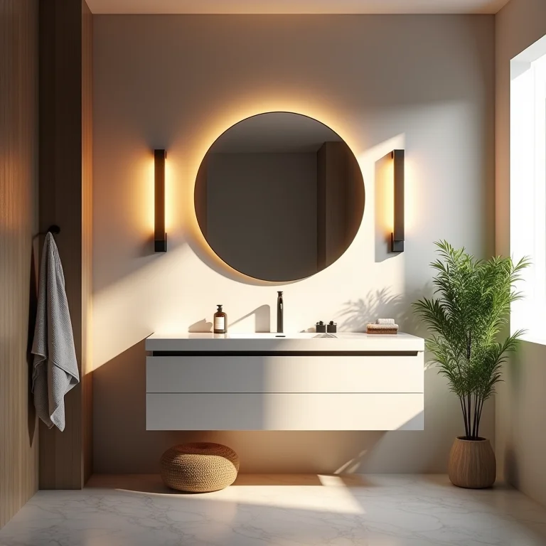 Iluminação adequada em banheiro pequeno