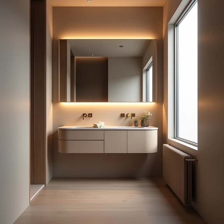 Iluminação criativa para banheiro pequeno