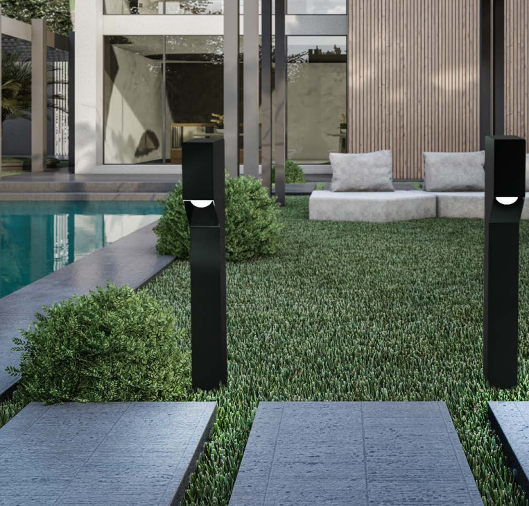 Com Balizadores Esféricos: Elegância Minimalista para Caminhos Modernos - detalhe