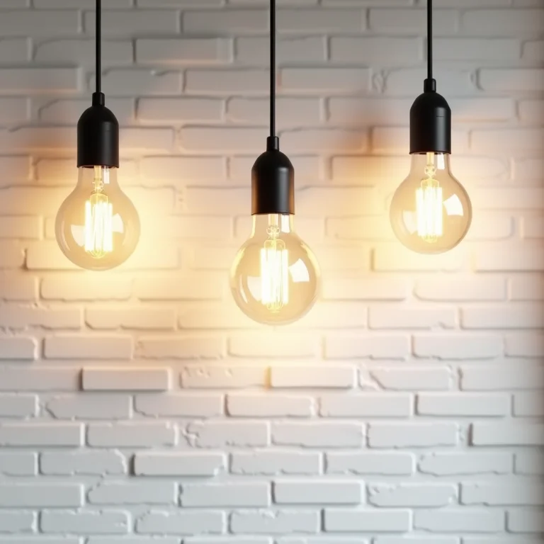 Iluminação pendente em banheiro industrial