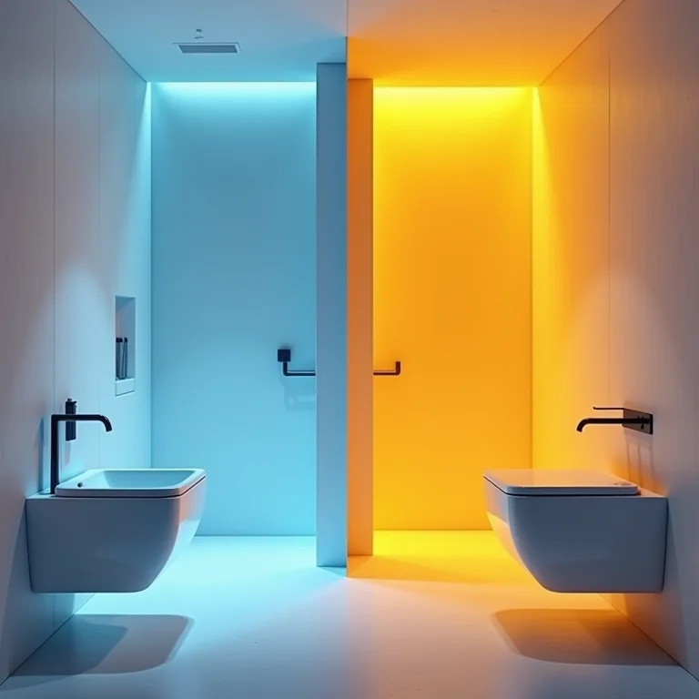 Impacto da temperatura da cor em banheiro