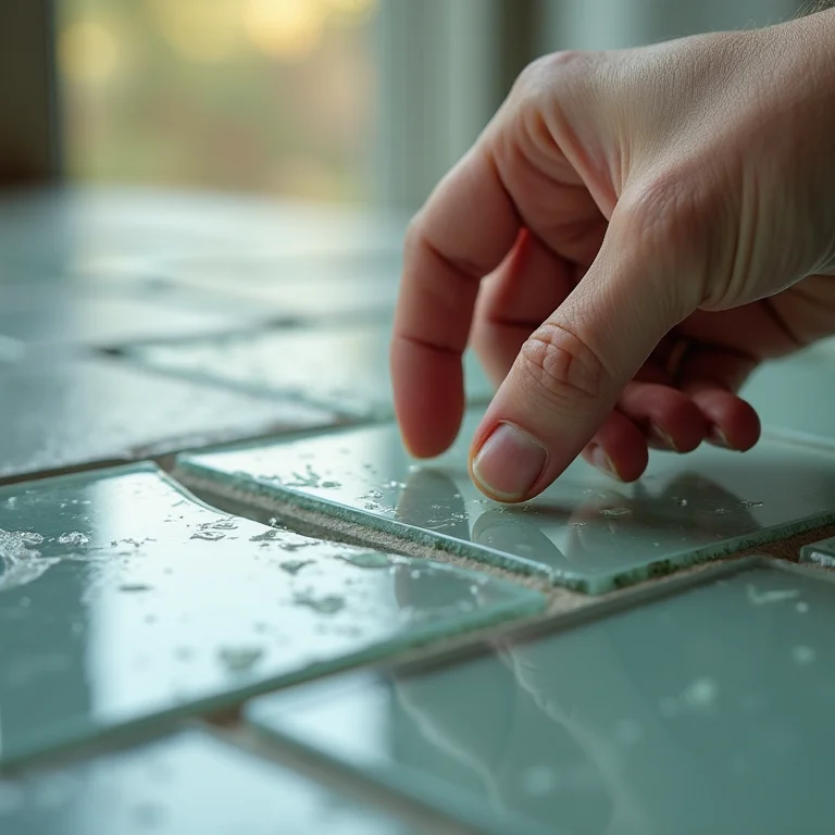 Inspeção de pastilha de vidro danificada