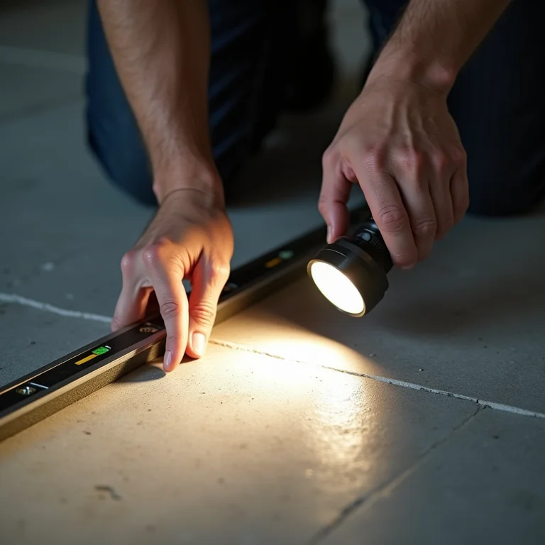 Inspeção do contrapiso antes da instalação do piso vinílico.